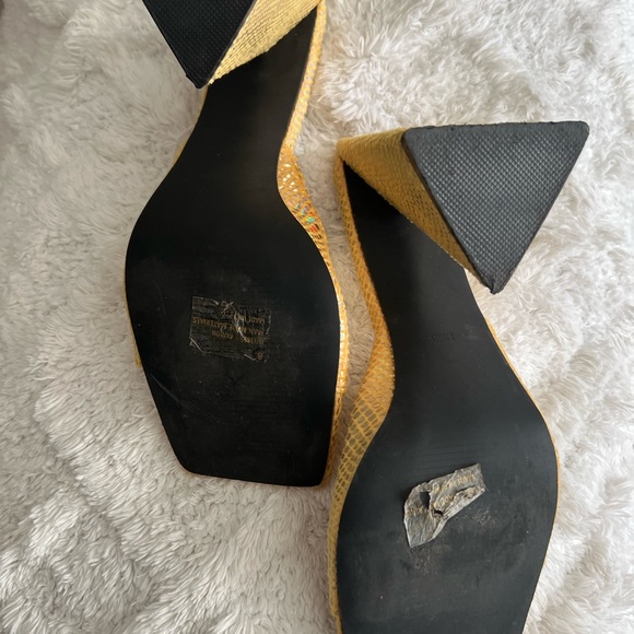 EGO brand Block Heel Mule Metallic Gold Size 8 - Picture 4 of 5